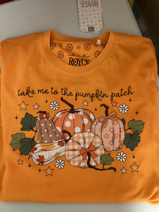 Pumpkin Patch Graphic Royce Light Orange Vintage poncho top