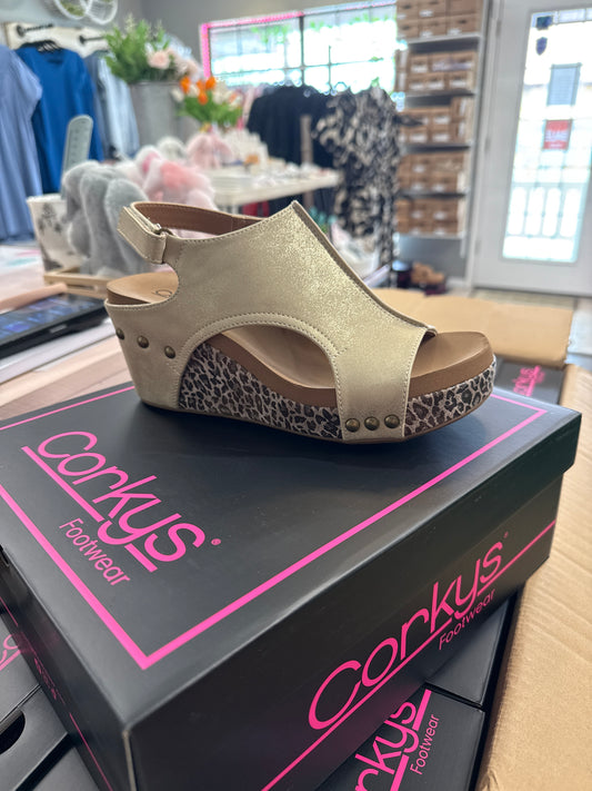 Corkys Carley Gold Metallic Leopard