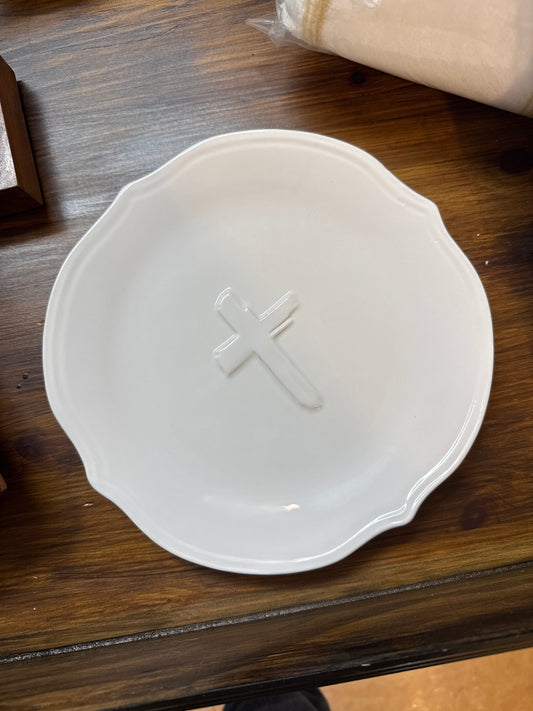 Cross Embossed Salad Plate 8”