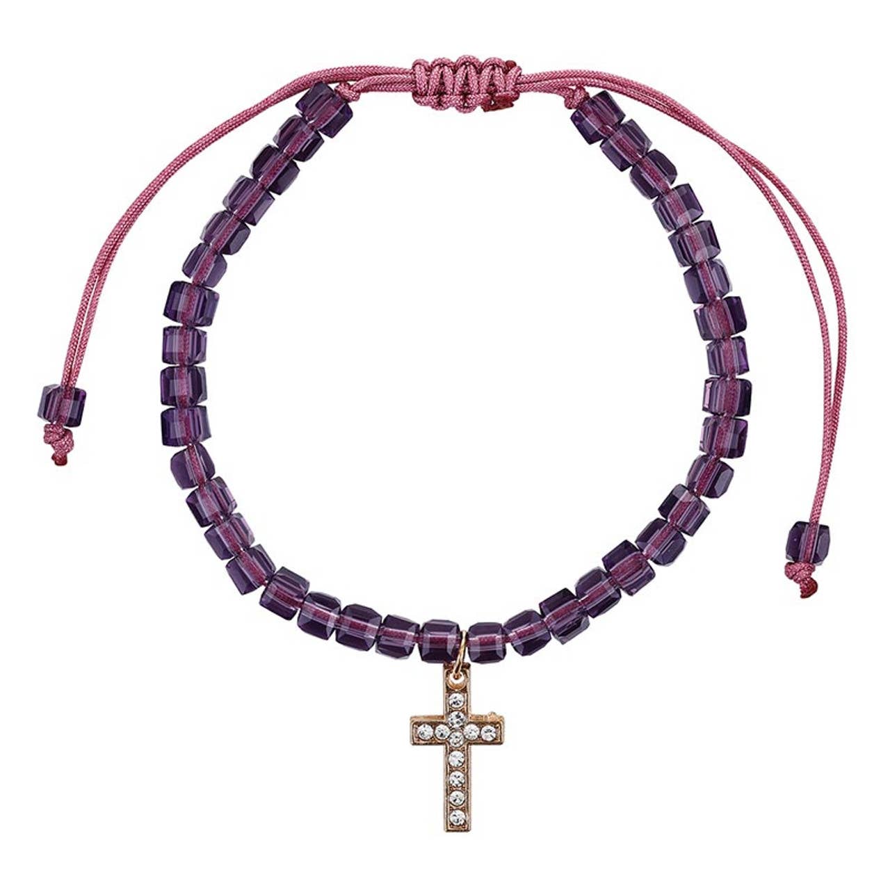 Glass Bead Bracelets: Plated, Pine Display / 5" L