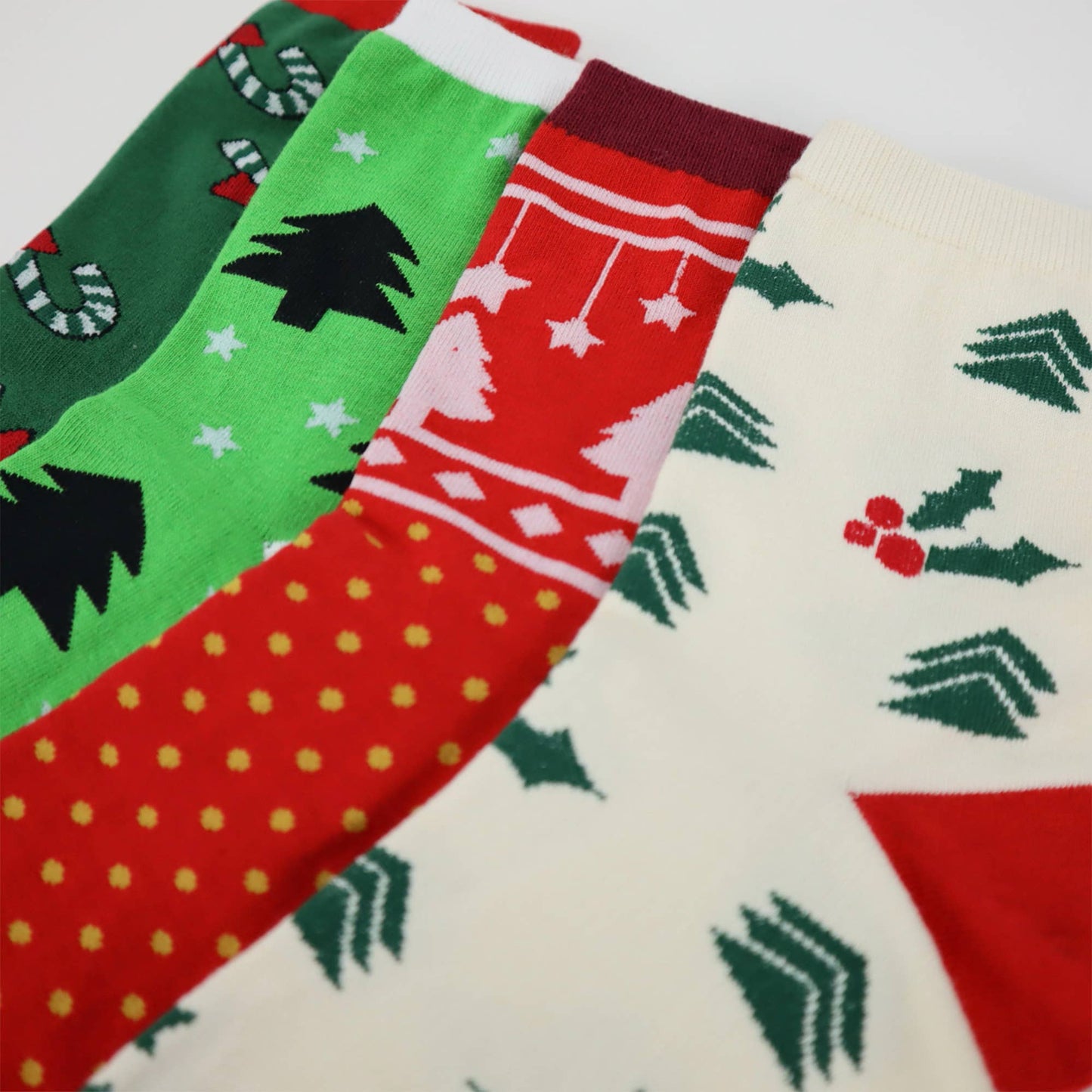 Women's Christmas Warm Winter Crew Socks - Tree Farm: Green