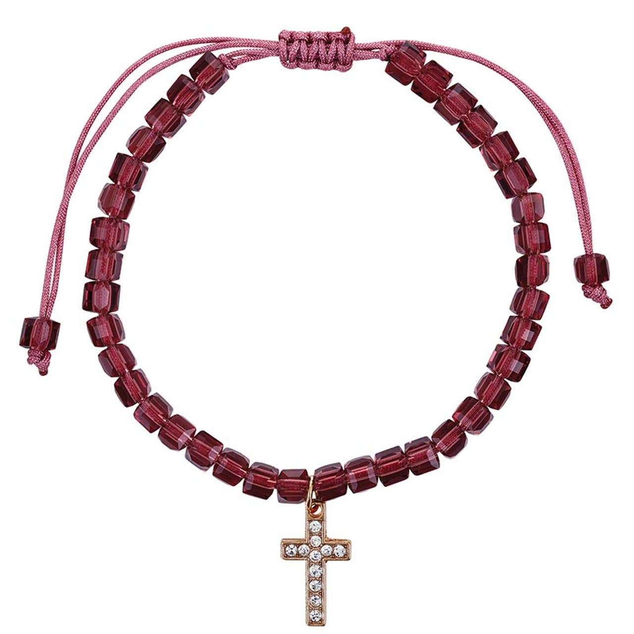 Glass Bead Bracelets: Plated, Pine Display / 5" L