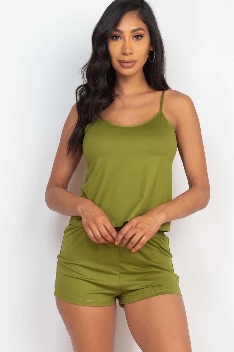 Cami Top & Shorts Lounge Set: First Blush / L