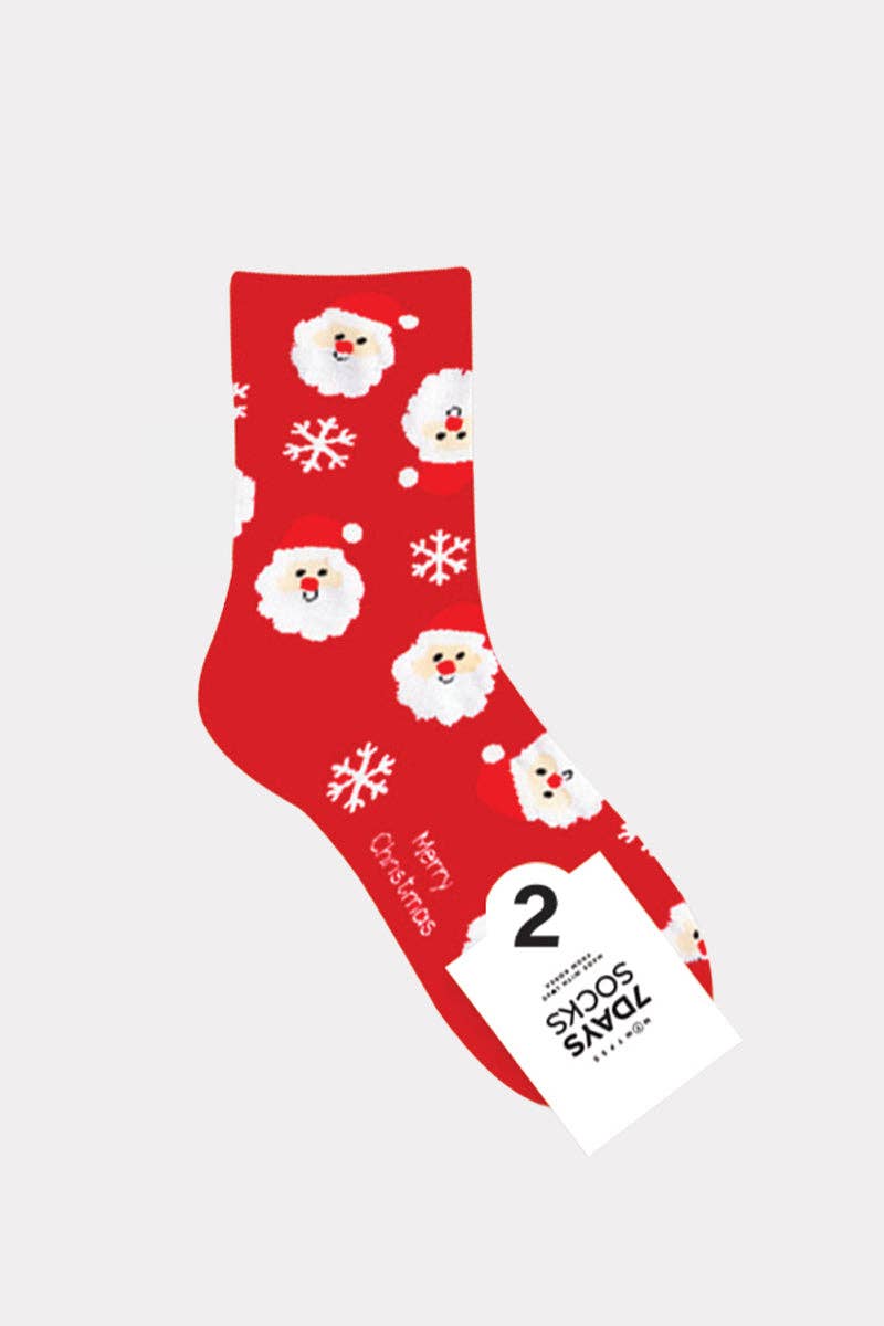 Women's Crew Merry Snowing Socks: KW-C-147-2