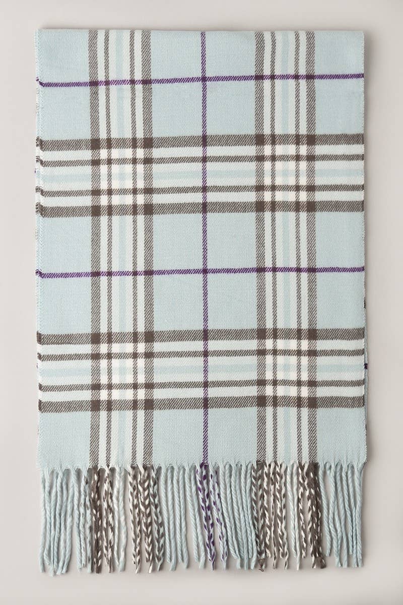 Giant Check Cashmere Feel Muffler Scarf: 07-2/LT.BROWN / One Size