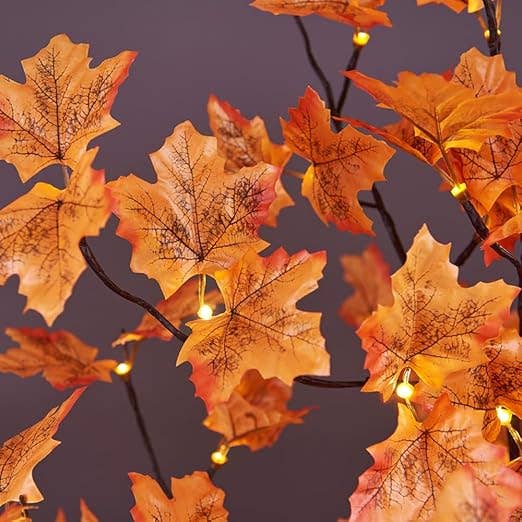 Fall Maple Tree, Warm White LEDs, Indoor/Outdoor Autumn Decoration: 6-Foot