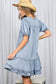 Ruffle Hem Tencel Chambray Midi Dress