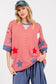STRIPED AMERICANA OVERSIZED TOP : RED/BLUE/WHITE
