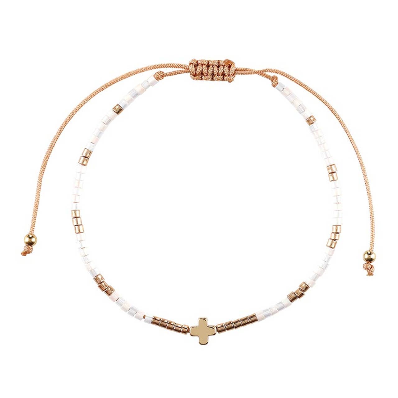 Simple Faith Bracelet Display: Stone,Plated, Cord / 5" L