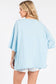 WASHED FLORAL PATCHWORK OVERSIZED TEE: DUSTY BLUE
