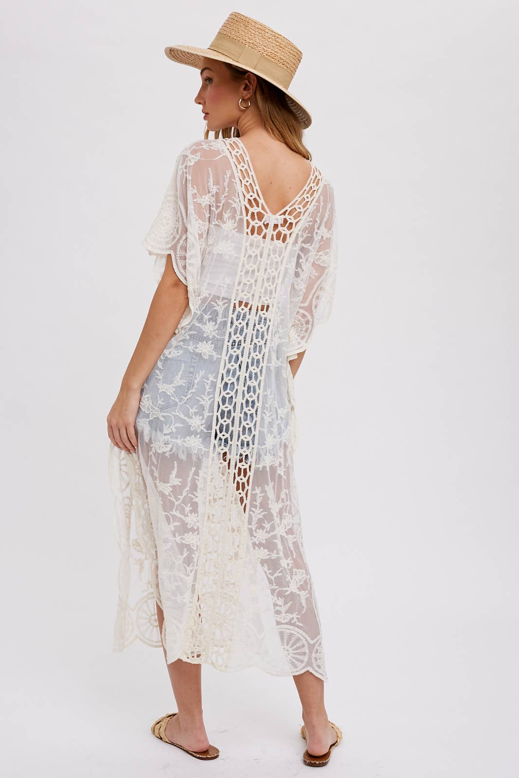 Bluivy BOHO LACE KAFTAN: NATURAL