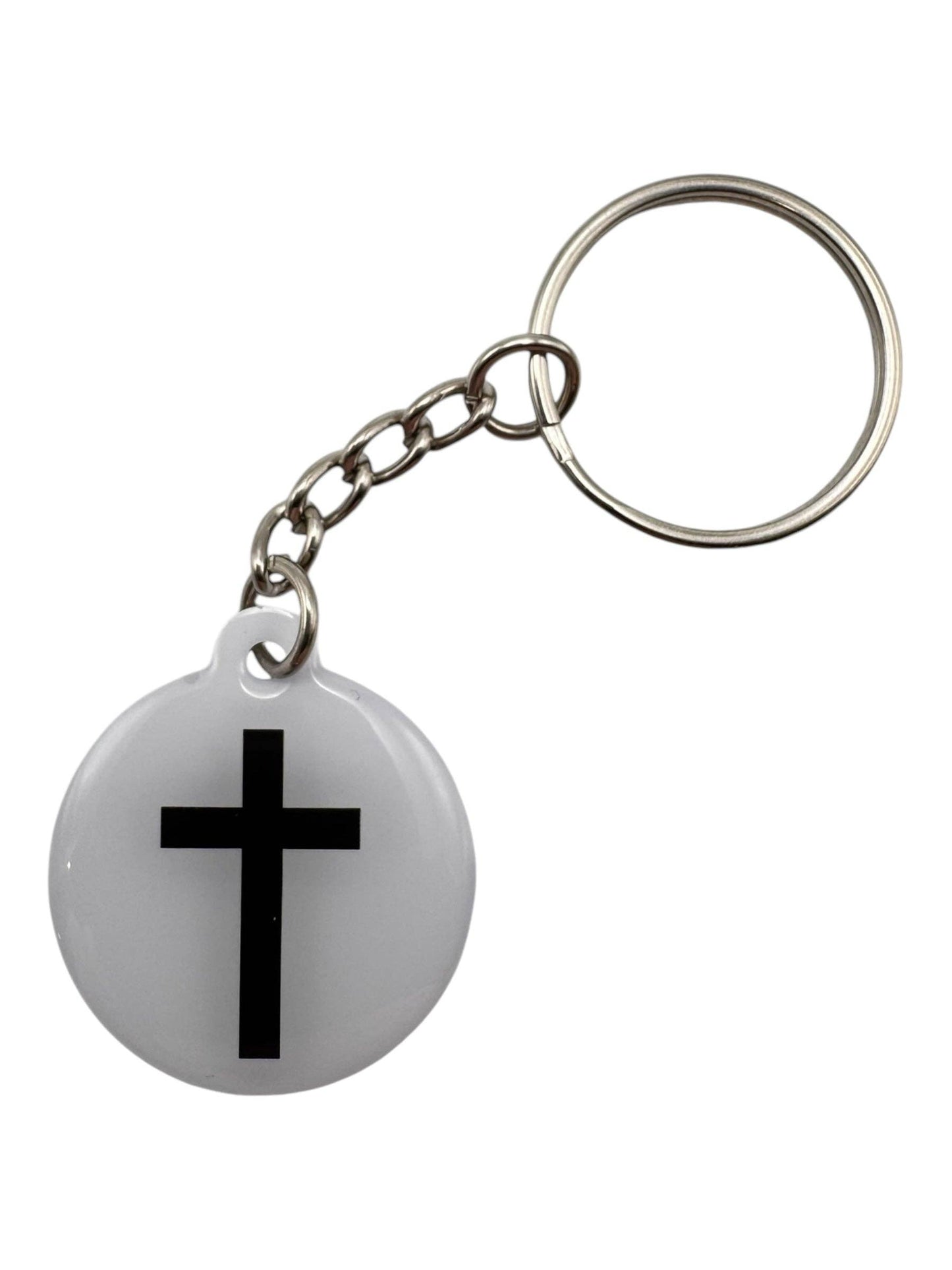 Tap To Pray - Prayer Tag Keychains: Blue Crystal + Cross