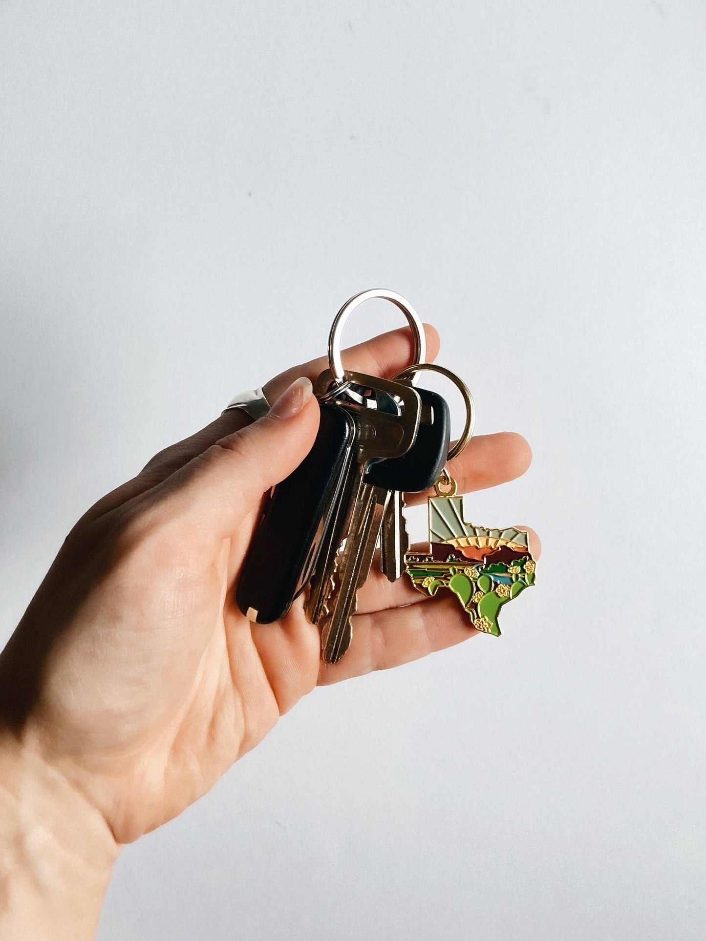 Gold Texas Soft Enamel Keychain