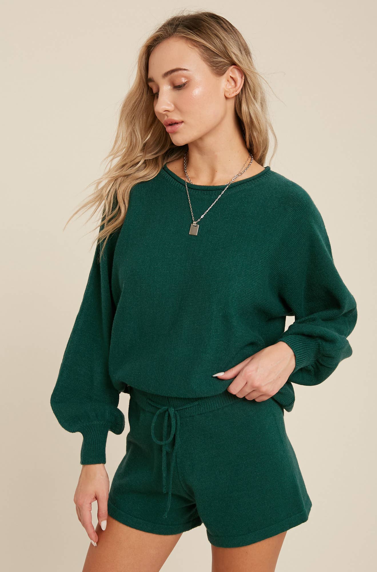 SWEATER LOUNGE SET: HUNTER GREEN