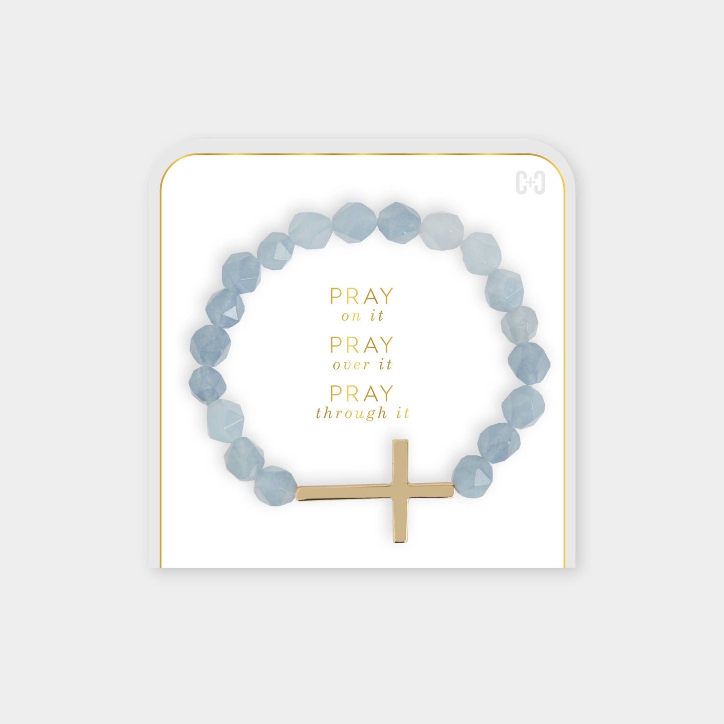 Pray on it, Pray over it, Pray through it Bracelet: White