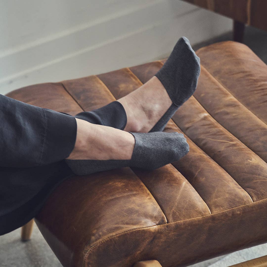 CLOUD Premium Organic Terry No Show Socks: Organic Black / S
