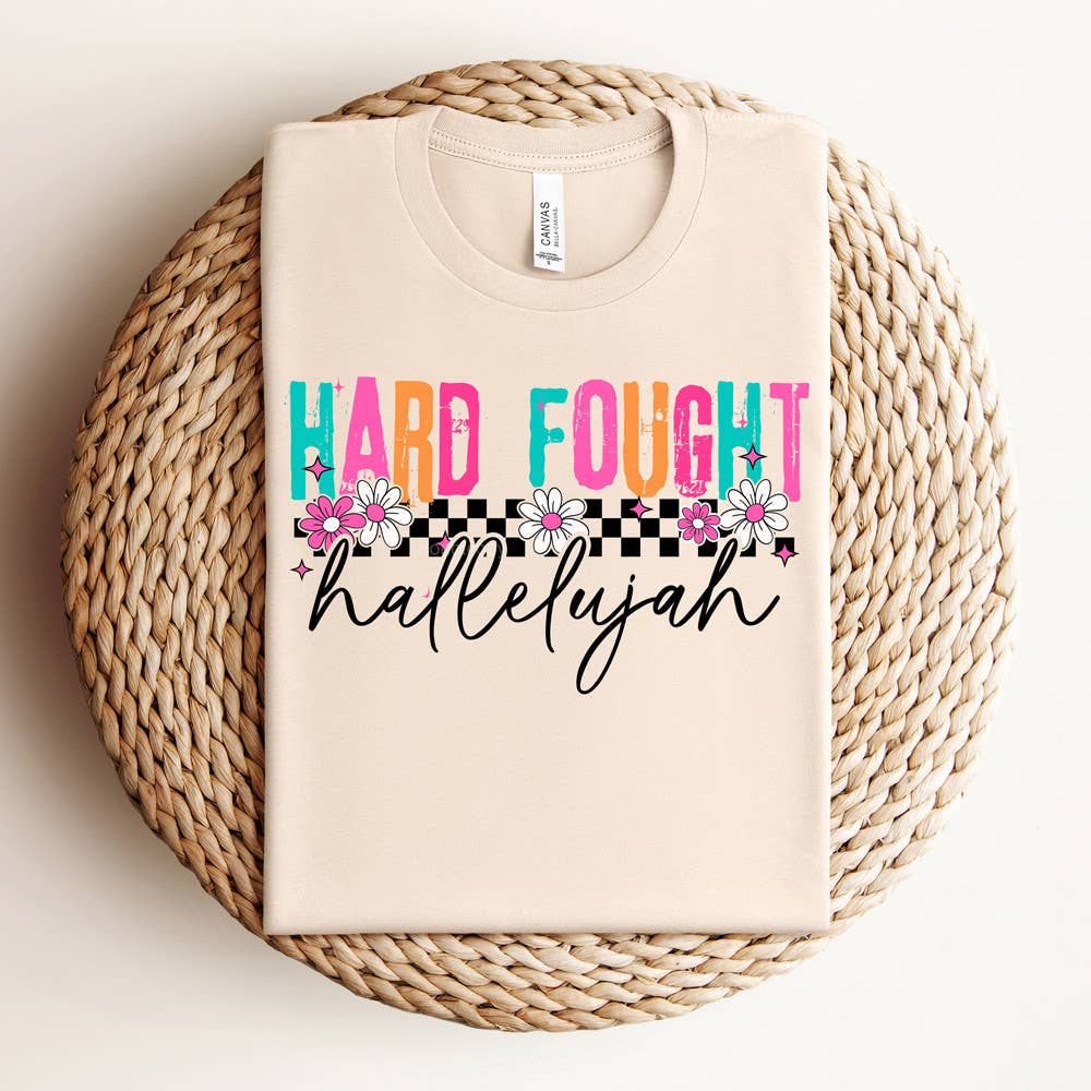 Hard Fought Hallelujah Retro DTF Heat Transfer: Adult