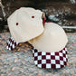Canvas Front Checkered Bill Magna Pony® Cap: Brown/Tan