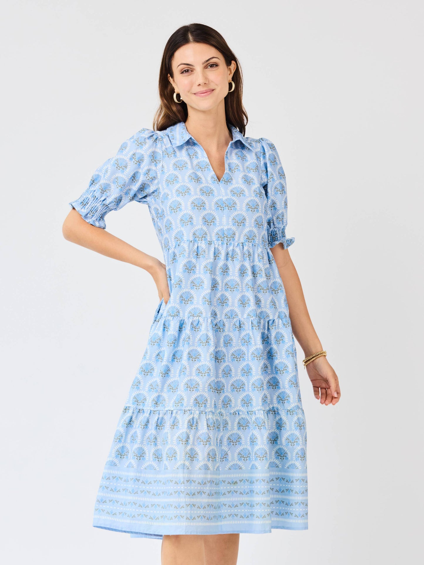 Molly Dress | Sunshower Flora Blue