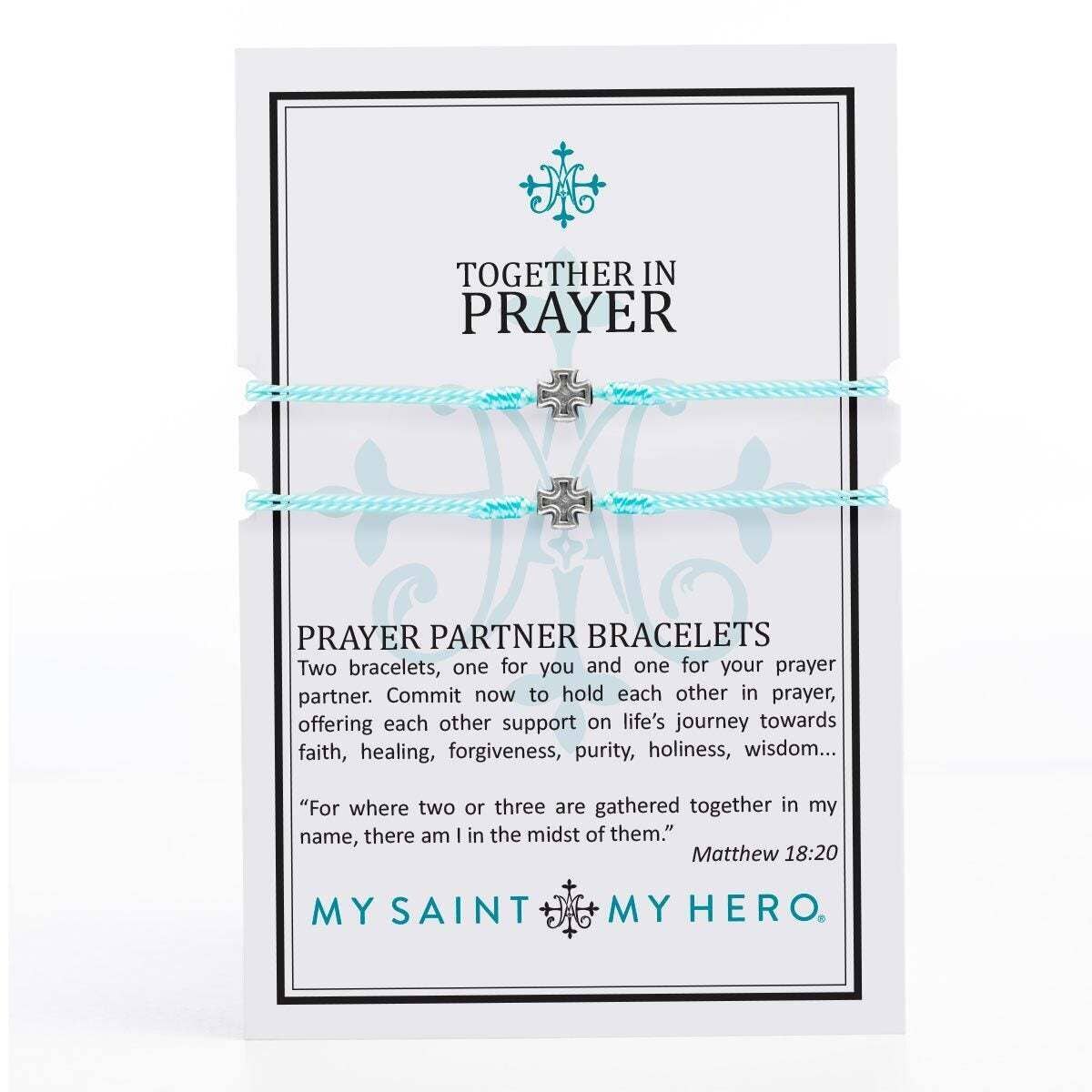 Together in Prayer Bracelets - Silver / Cross