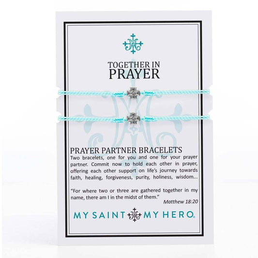 Together in Prayer Bracelets - Silver / Cross