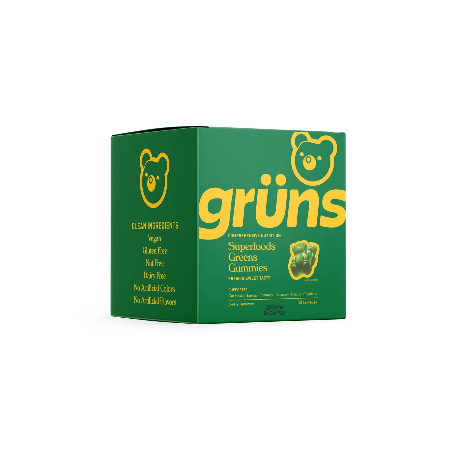 Grüns Adult Superfood Greens Gummies, 30 Servings