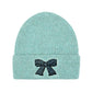 Rhinestone Ribbon Bow Embellishment C.C Beanie HTE0150: Ivory