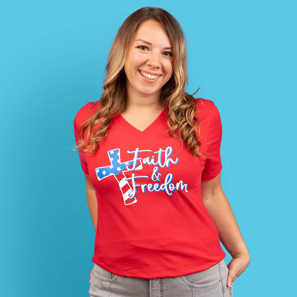 Faith And Freedom V-Neck: S