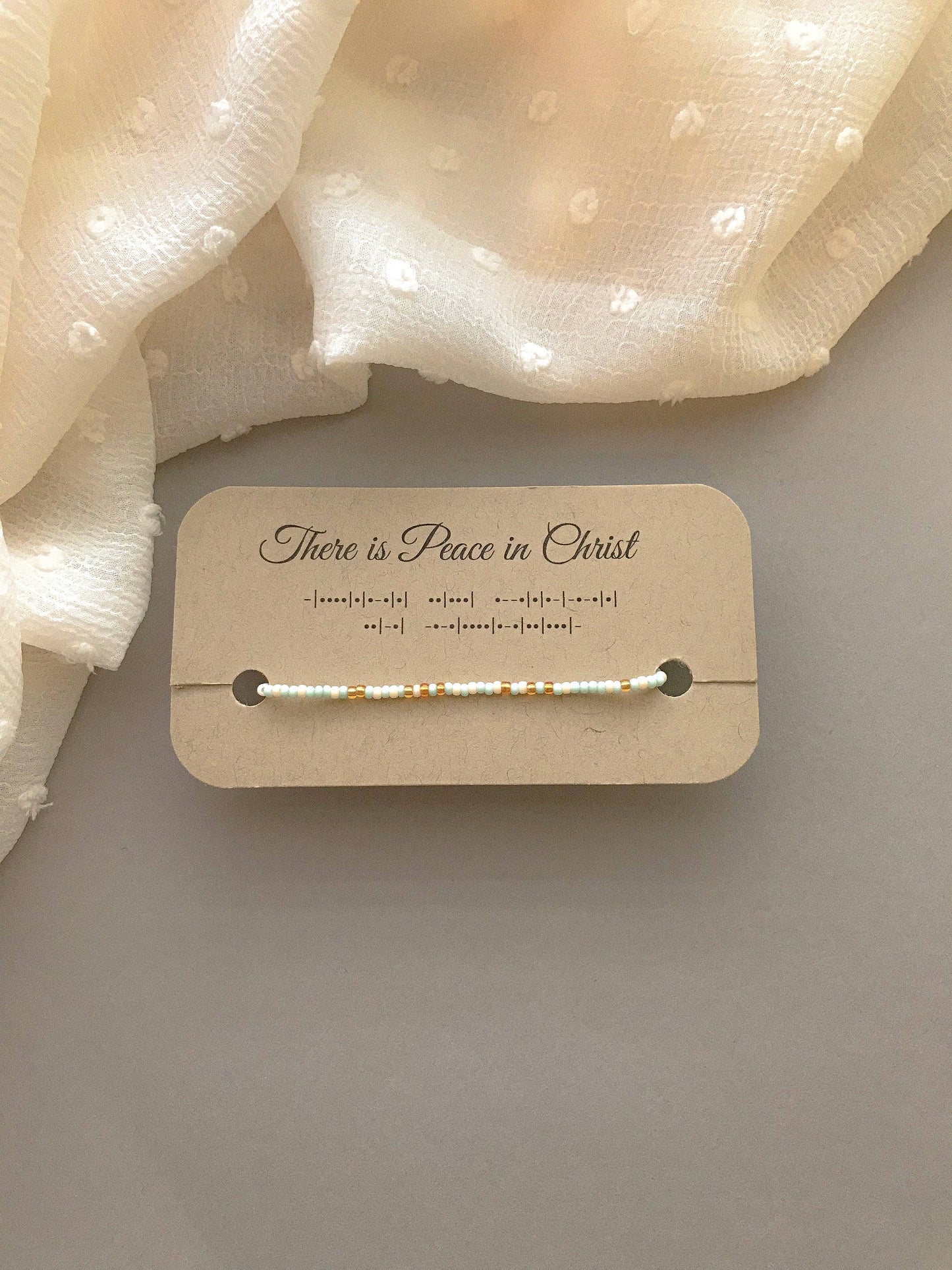 There is Peace in Christ Morse Code Bracelet: Small