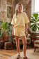 Polka Dot Heavy Scuba Top and Shorts Set: LT YELLOW/WHITE