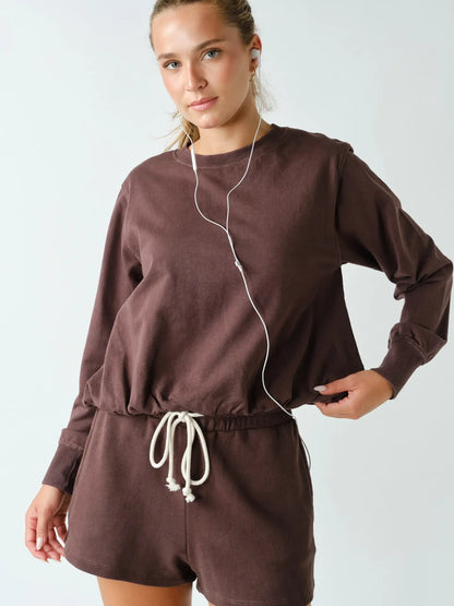 Mono B Mineral Cloud Bubble-Hem Pullover