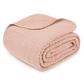 Adult Muslin Cotton Blankets by Comfy Cubs: King: 108" x 90" / Blush
