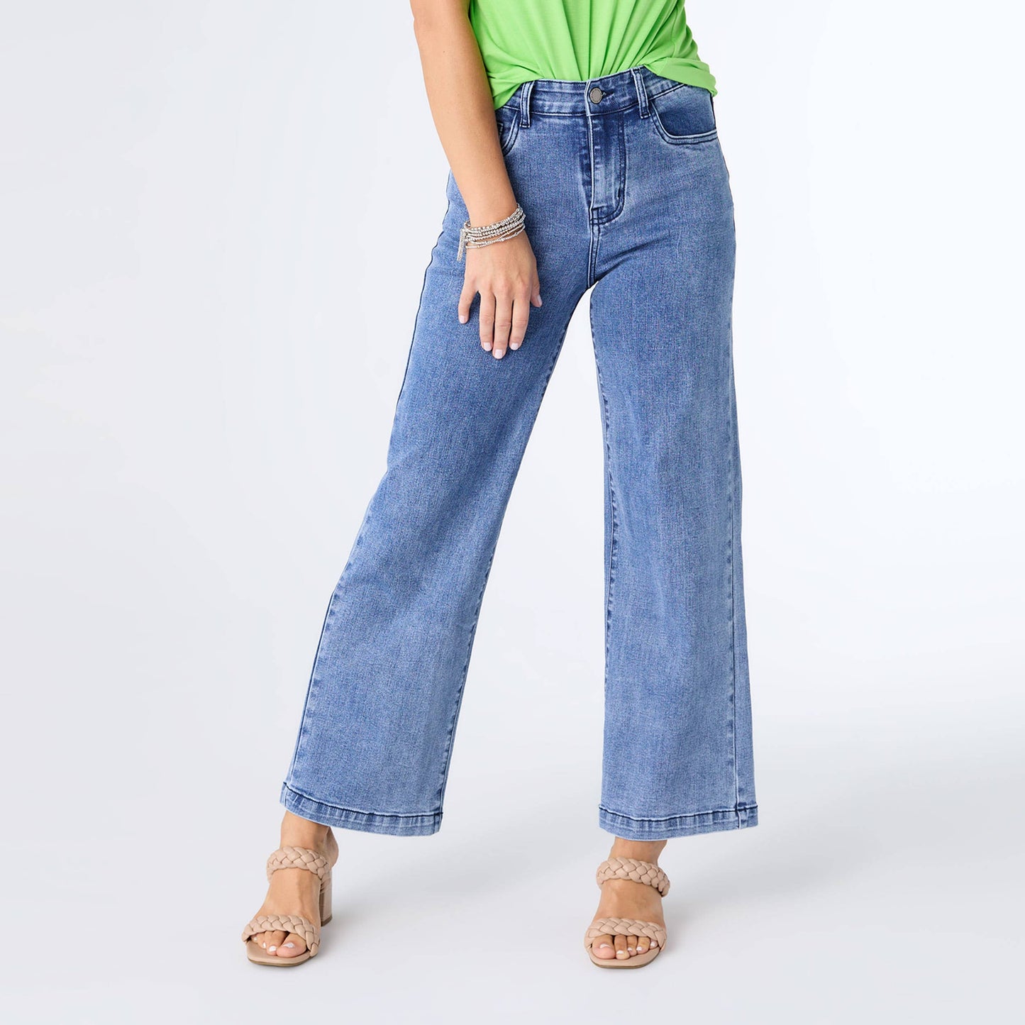EverStretch Wide Leg Ankle: Medium Denim / S