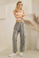 Mineral Washed Floral Denim Barrel Pants: DK DENIM
