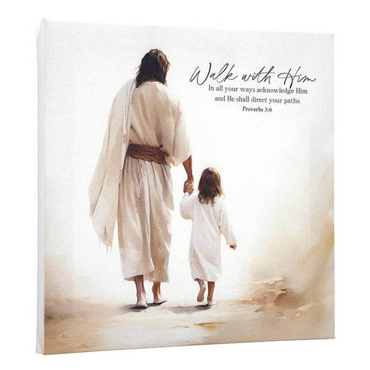 The Way The Truth The Life Collection Canvas - Walk With Him: 11" SQ