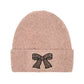 Rhinestone Ribbon Bow Embellishment C.C Beanie HTE0150: Lt. Grey