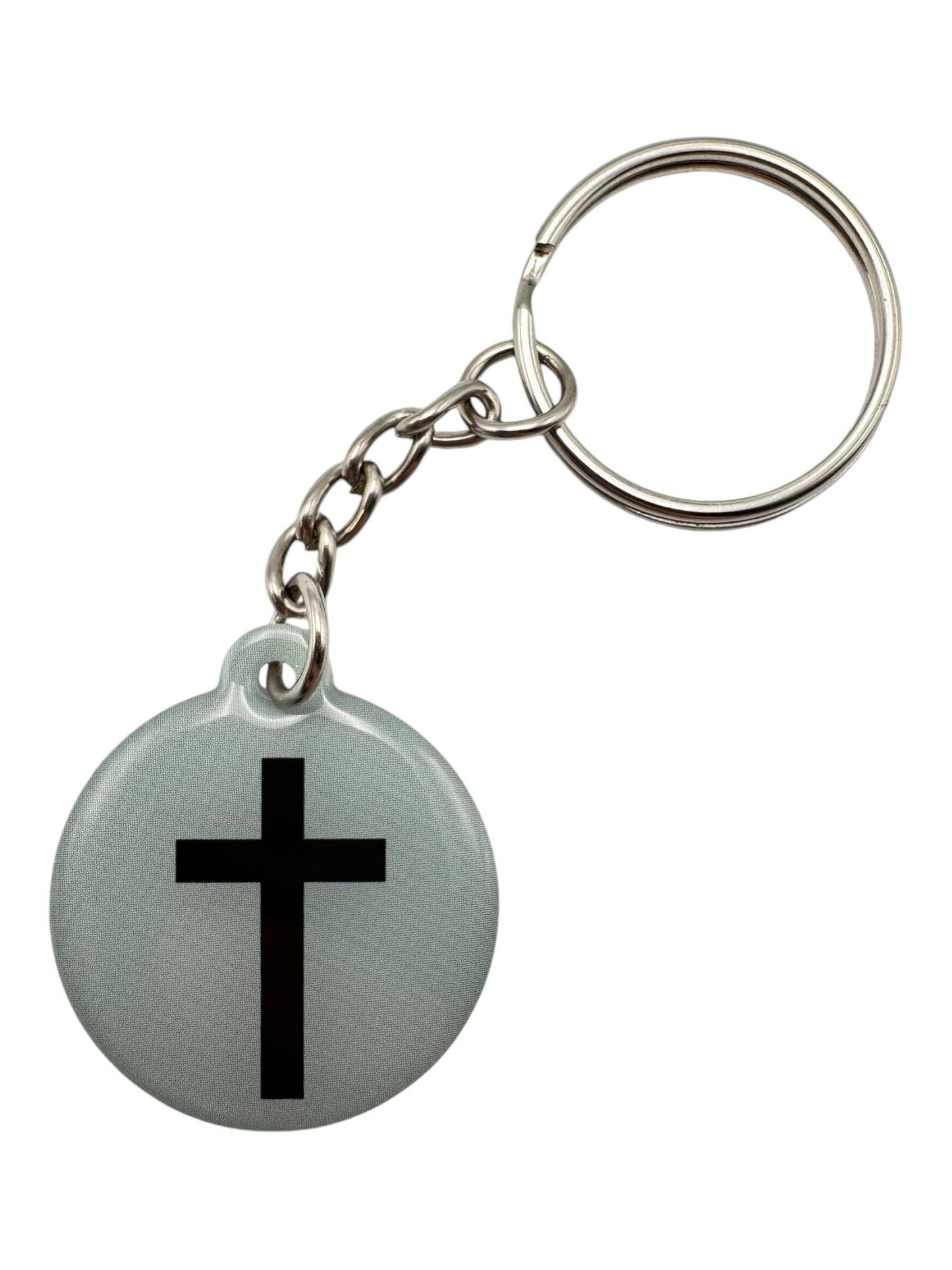 Tap To Pray - Prayer Tag Keychains: Blue Crystal + Cross