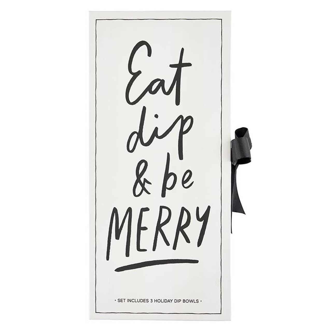Gold Holiday Dip Bowls Book Box - Eat, Dip & Be Merry: Hand Wash Only / Ceramic