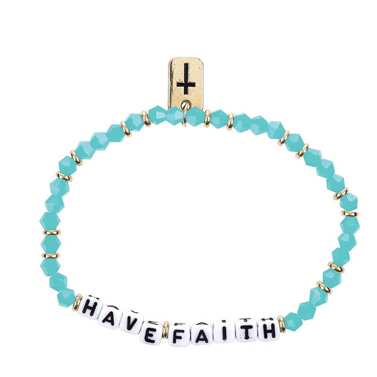 Word Beaded Tag Bracelet: Gold Plated
