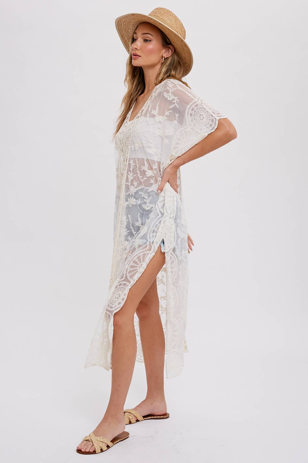 Bluivy BOHO LACE KAFTAN: NATURAL