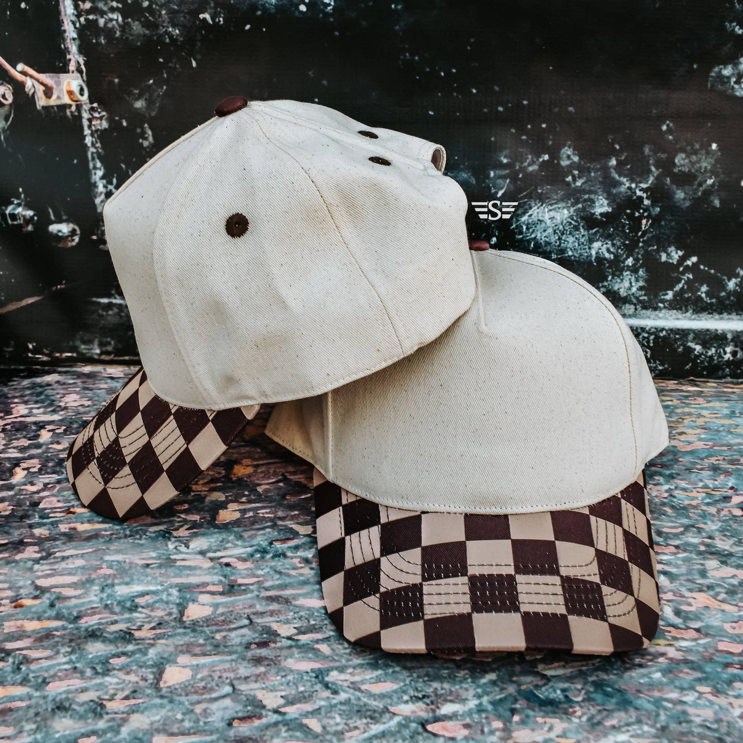 Canvas Front Checkered Bill Magna Pony® Cap: Red