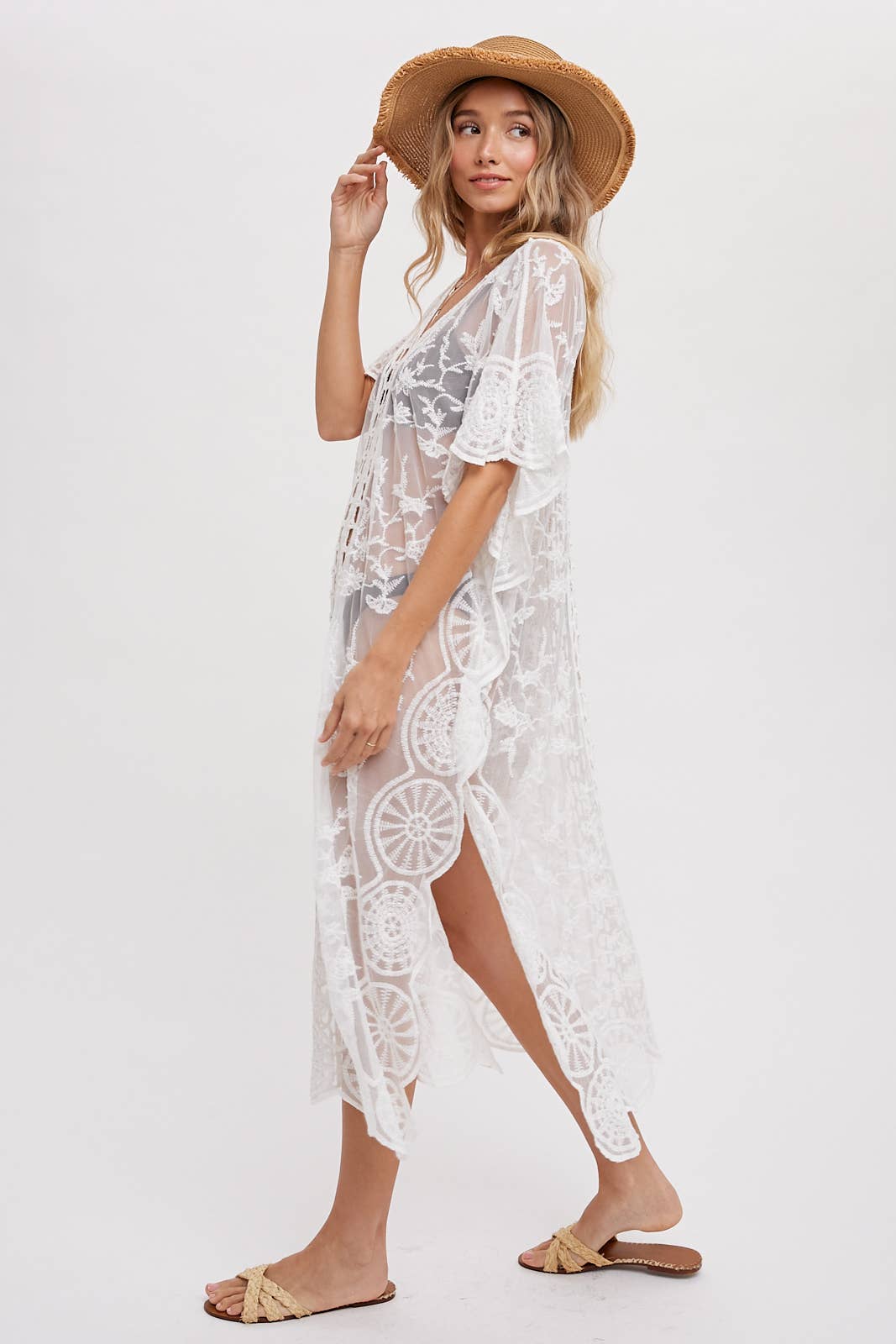 Bluivy BOHO LACE KAFTAN: NATURAL