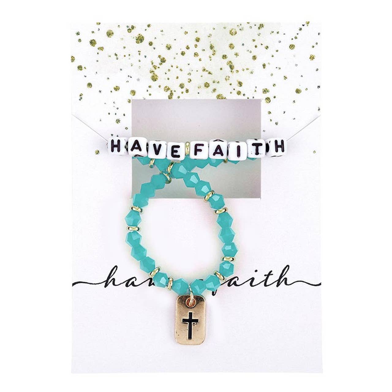 Word Beaded Tag Bracelet: Gold Plated