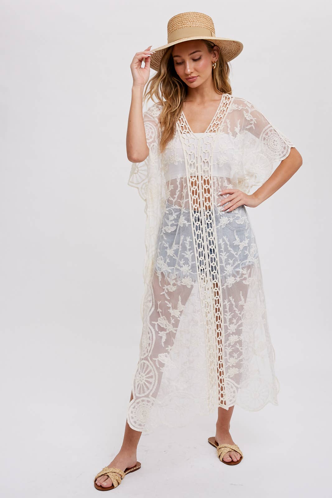 Bluivy BOHO LACE KAFTAN: NATURAL