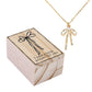Treasure Box Bow Necklace - I Said a Little Prayer for You: Pine Wood, Zinc Alloy, Glass / Necklace: 17 L with 2 Extender, Box: 2 W x 1.25 H x3 D