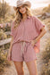 MINI CHECKER BUTTON DOWN TOP AND SHORTS SETS: NAVY