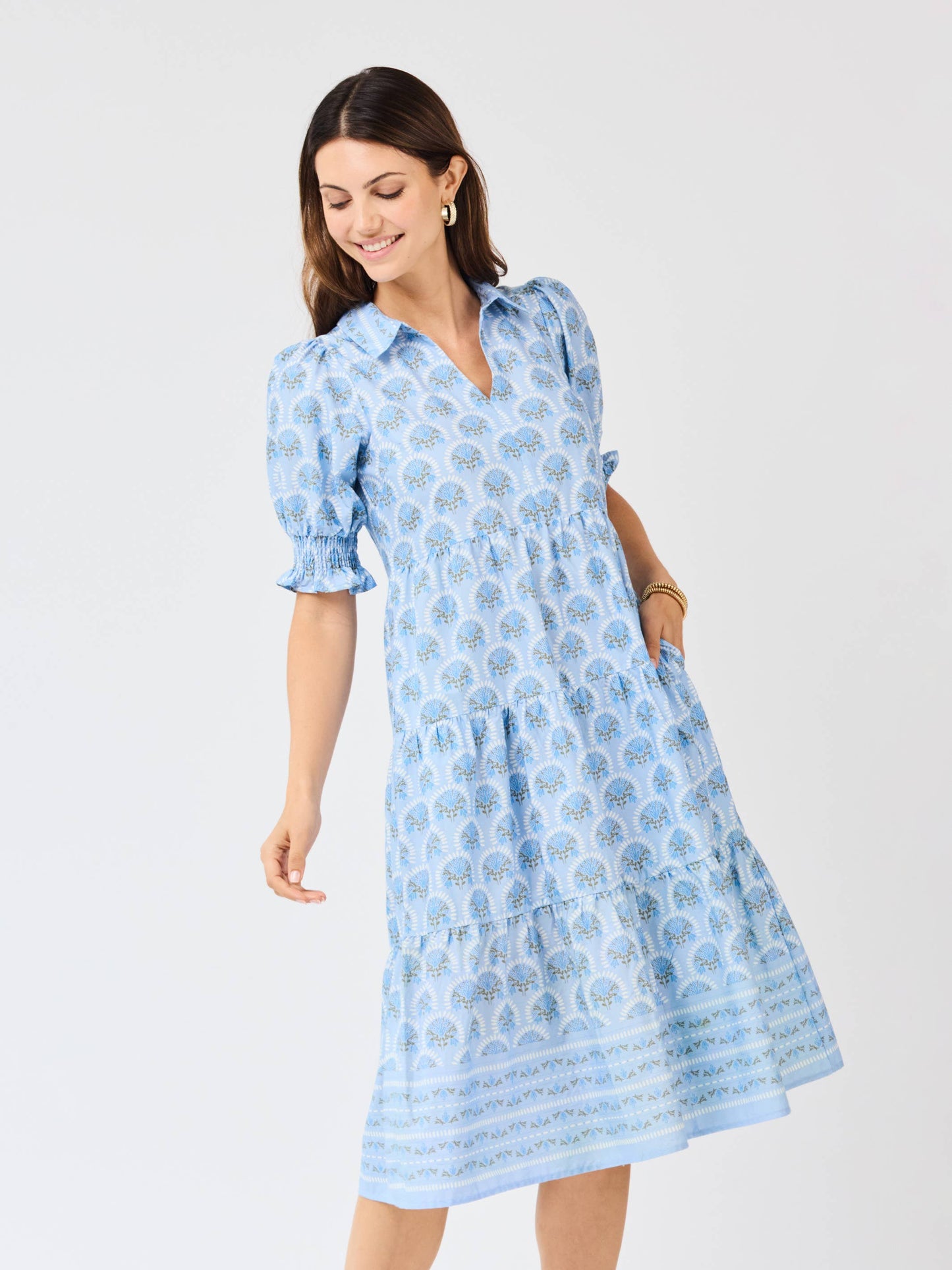Molly Dress | Sunshower Flora Blue