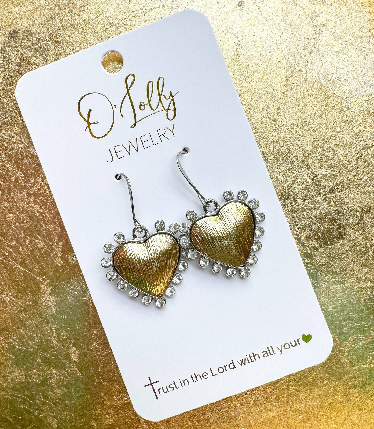 O’Lolly Rhinestone Gold Hearts