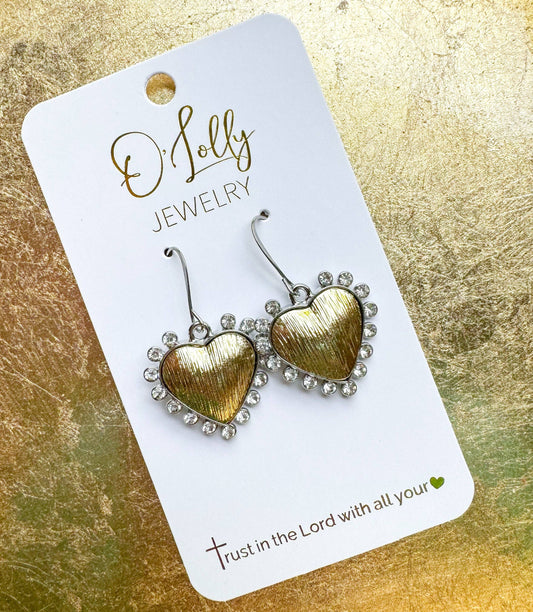 O’Lolly Rhinestone Gold Hearts