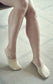 CLOUD Premium Organic Terry No Show Socks: Organic Beige / M